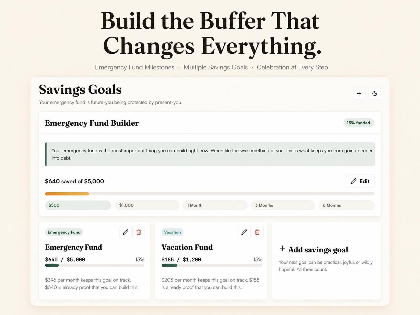 THRIVE Budget Planner zero-based budgeting offline HTML mini app feature screen 6