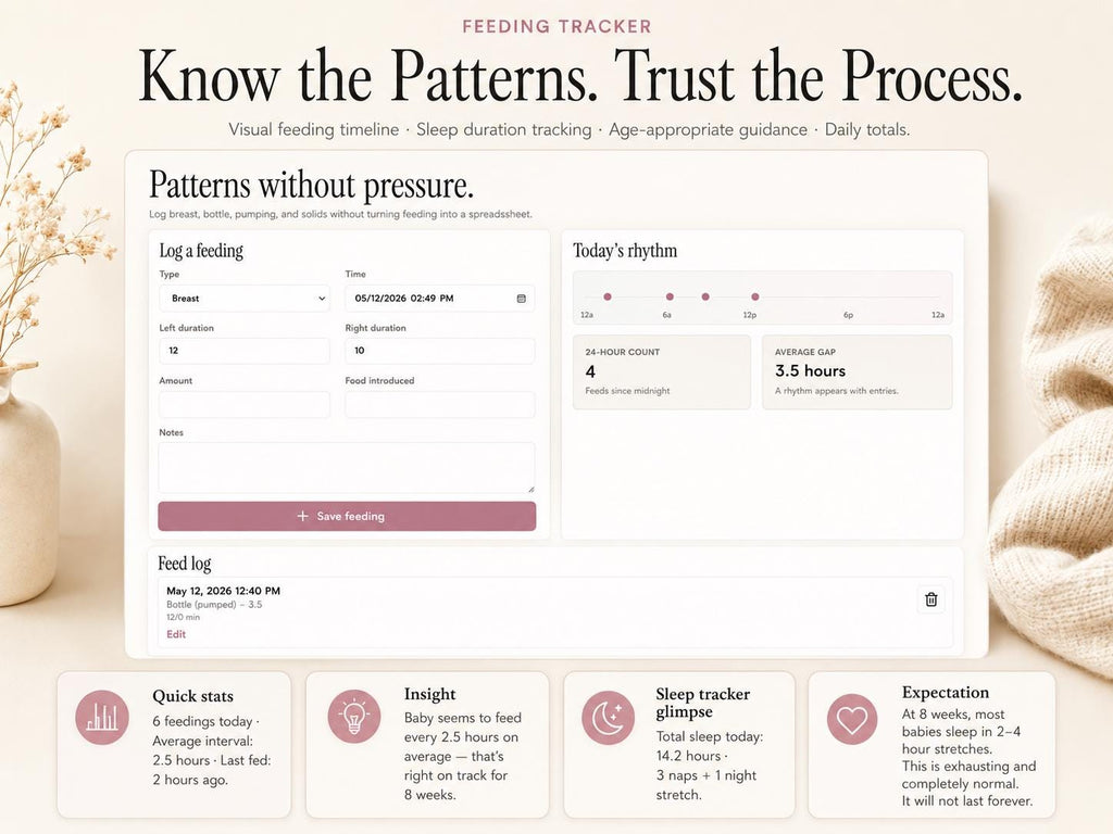 NURTURED new parent planning offline HTML mini app feature screen 3