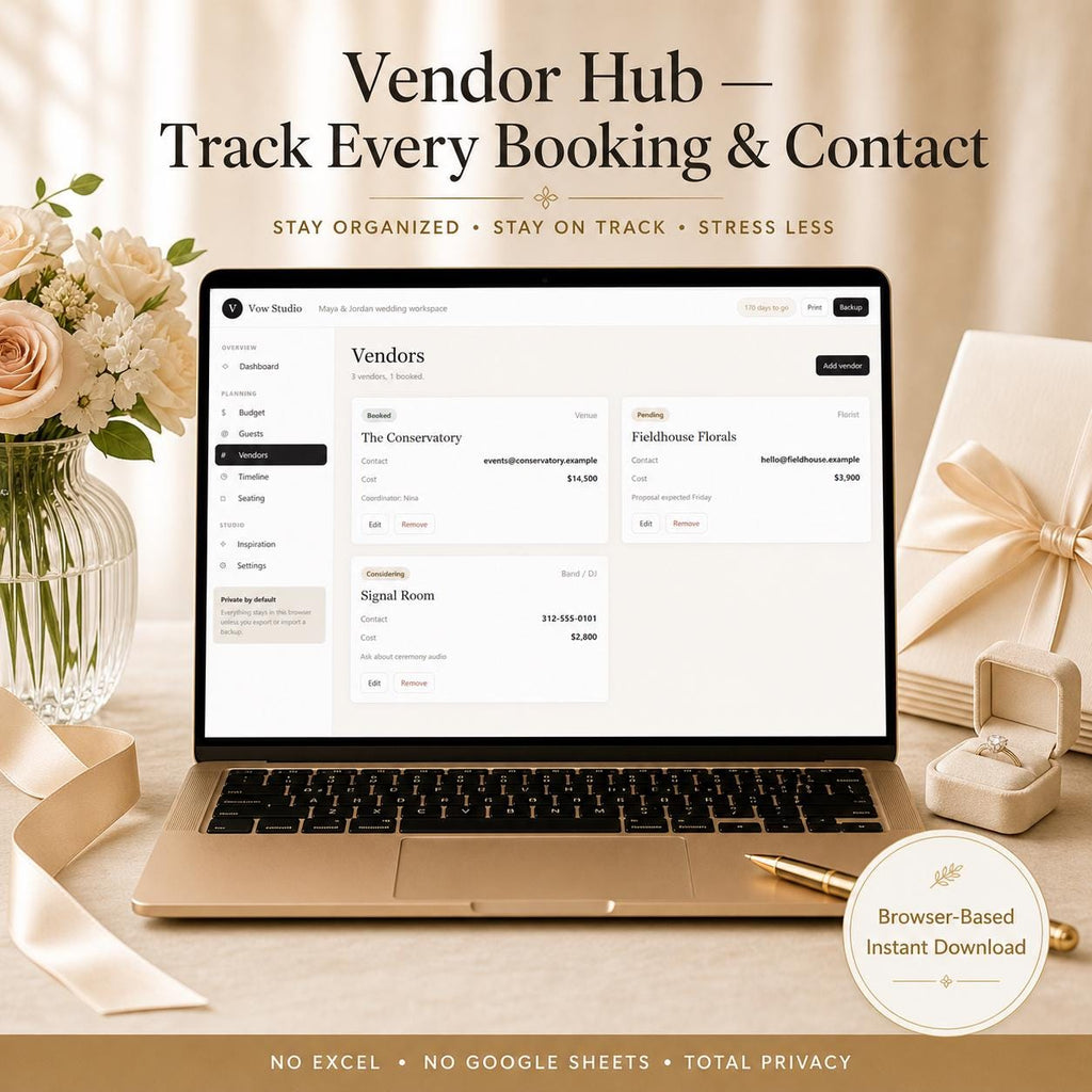 Interactive Wedding Planner wedding planning offline HTML mini app feature screen 4