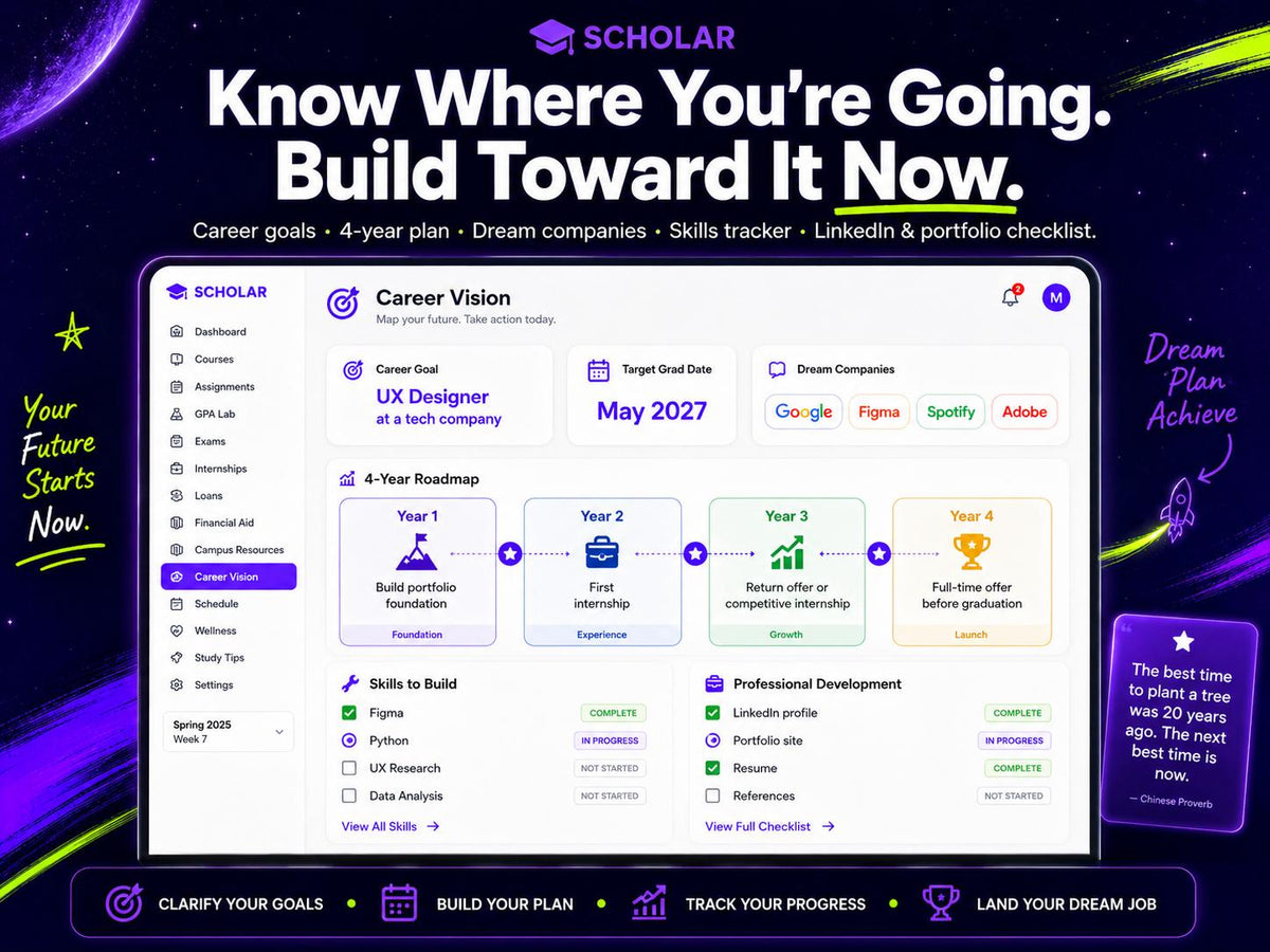 SCHOLAR college planning offline HTML mini app feature screen 9