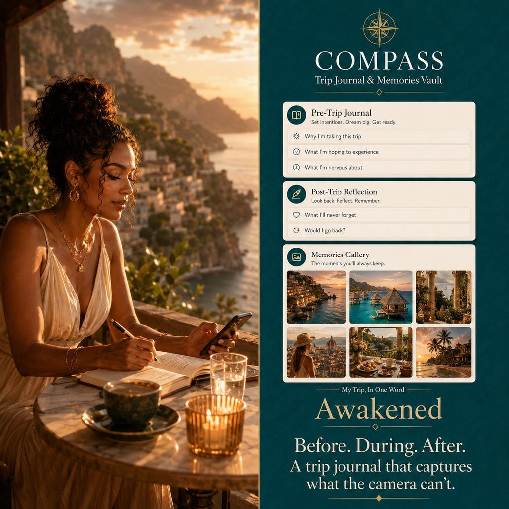 COMPASS luxury travel planning offline HTML mini app feature screen 9