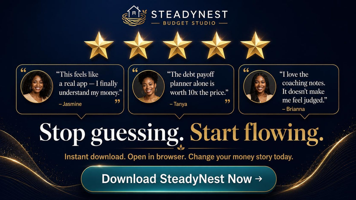 SteadyNest Budget Studio budget planning offline HTML mini app feature screen 10