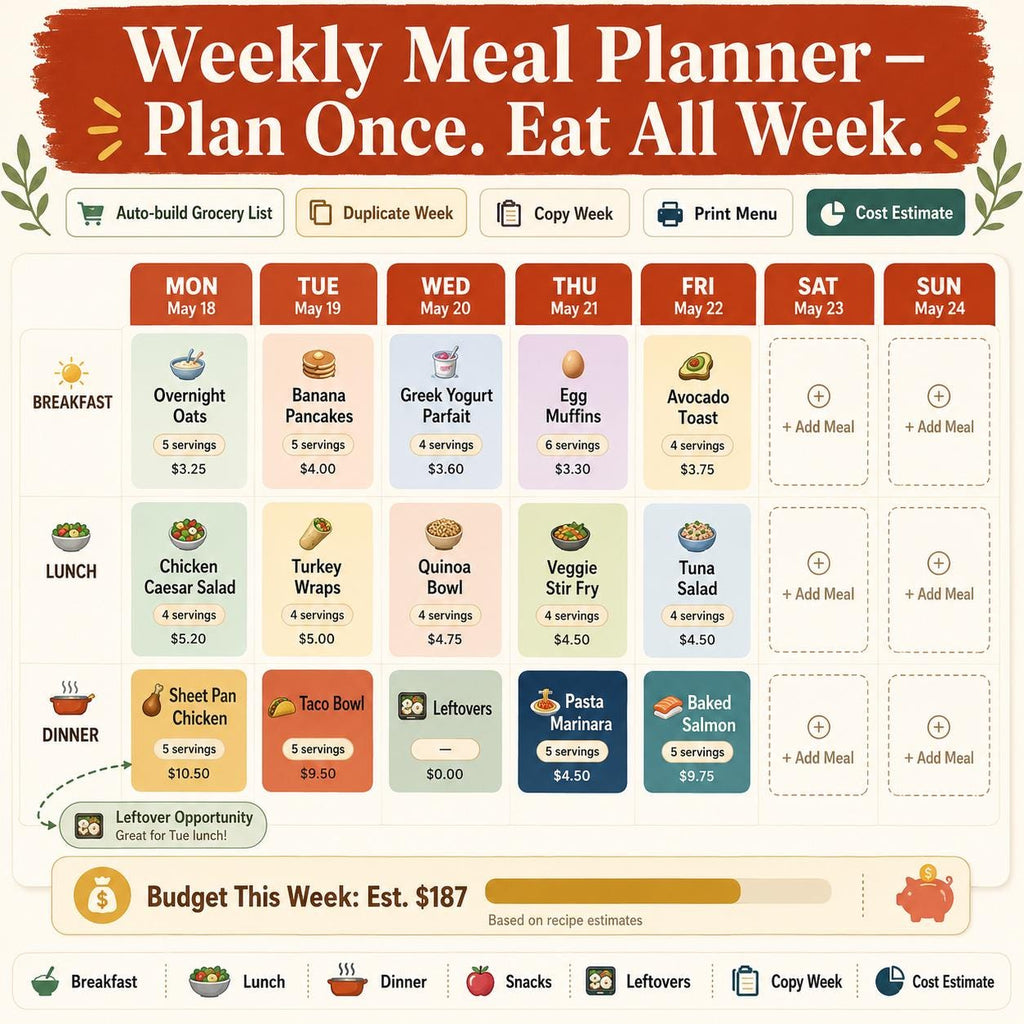 PantryPlan™ meal planning offline HTML mini app feature screen 2