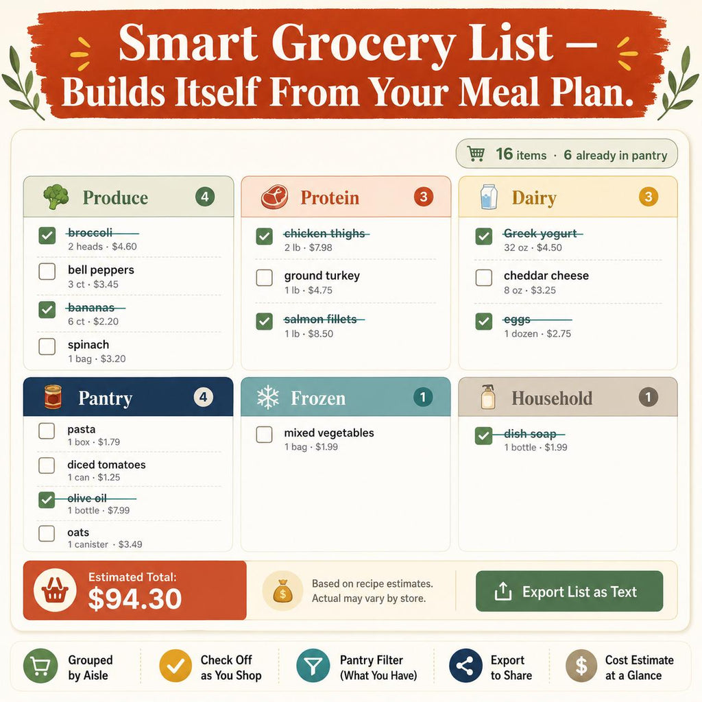 PantryPlan™ meal planning offline HTML mini app feature screen 3