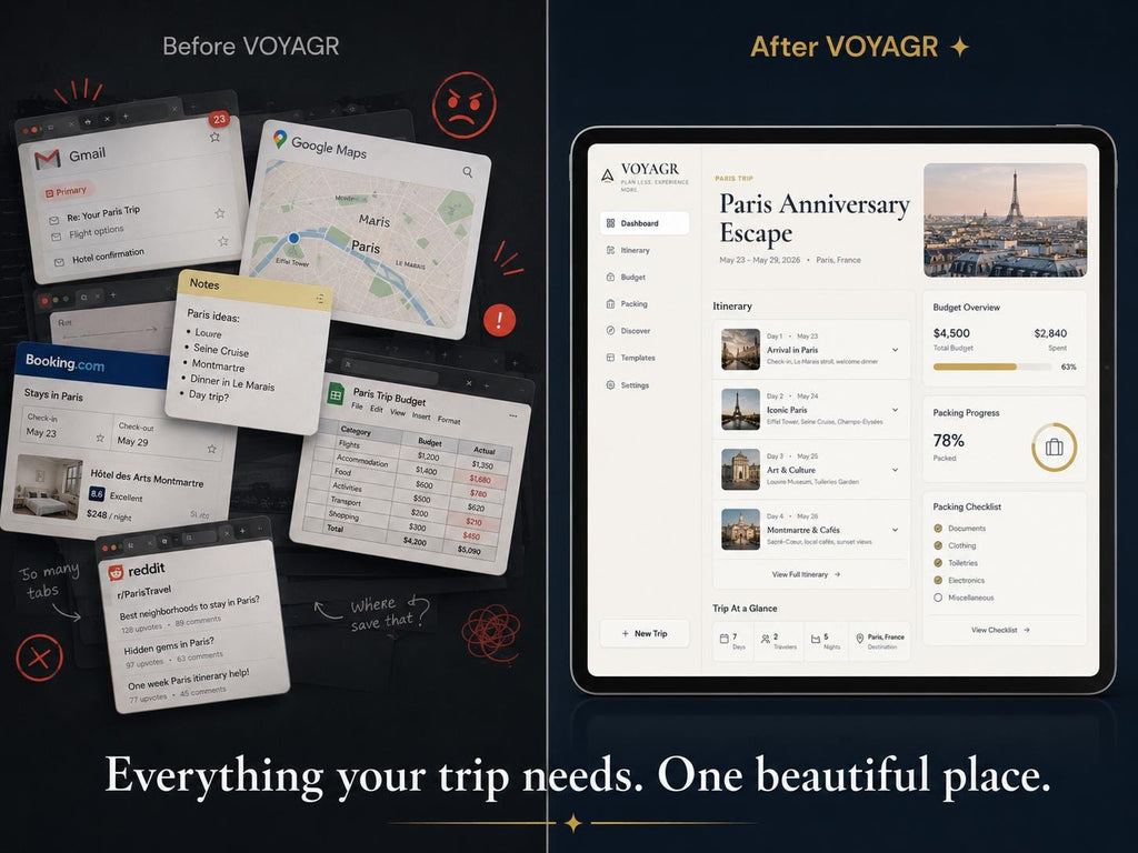 VOYAGR vacation planning offline HTML mini app feature screen 3