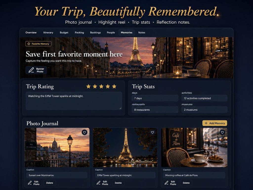 VOYAGR vacation planning offline HTML mini app feature screen 8
