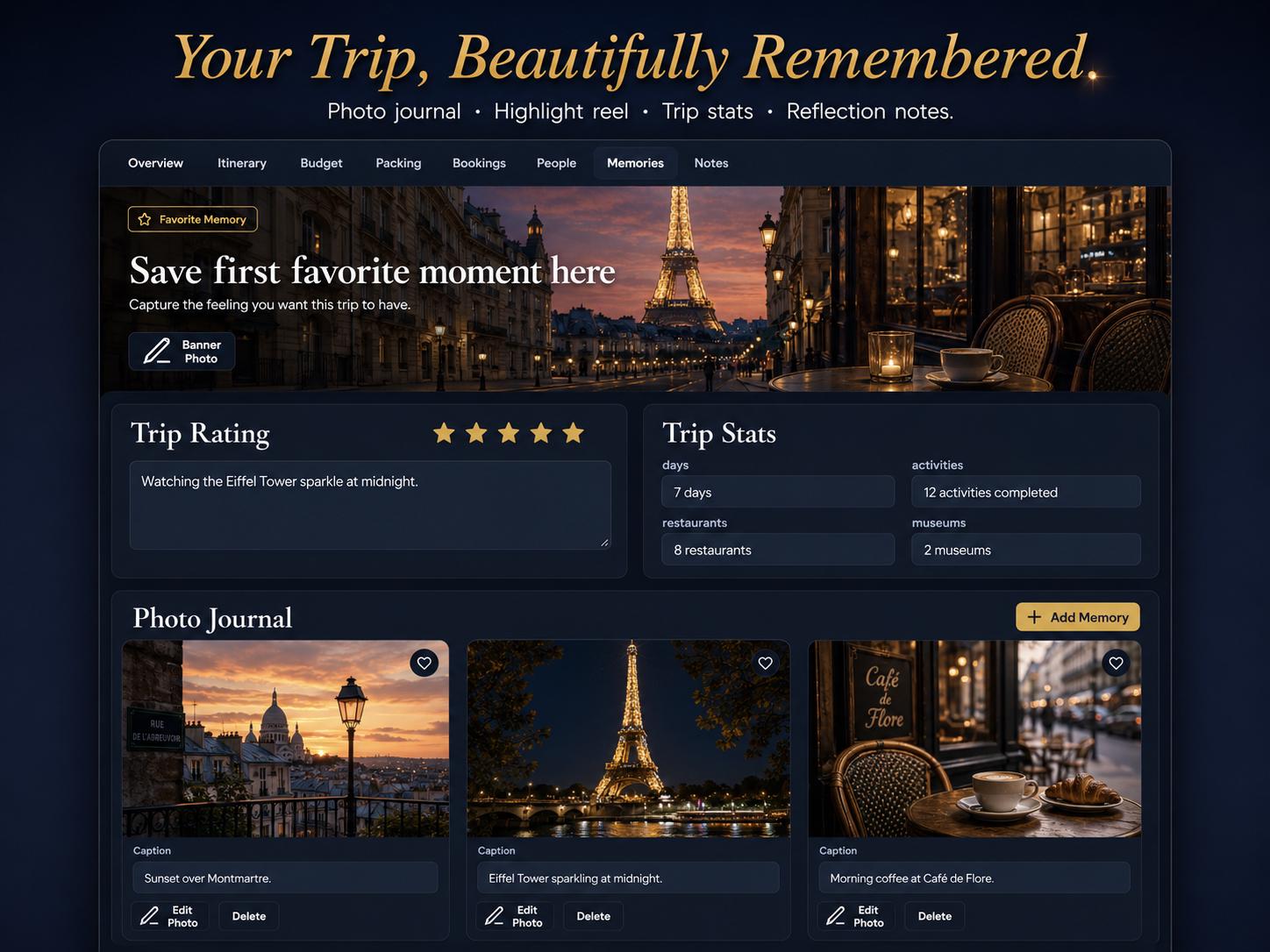VOYAGR vacation planning offline HTML mini app feature screen 8