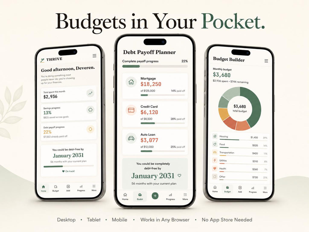 THRIVE Budget Planner zero-based budgeting offline HTML mini app feature screen 10