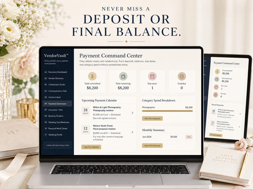 VendorVault wedding vendor management offline HTML mini app feature screen 7