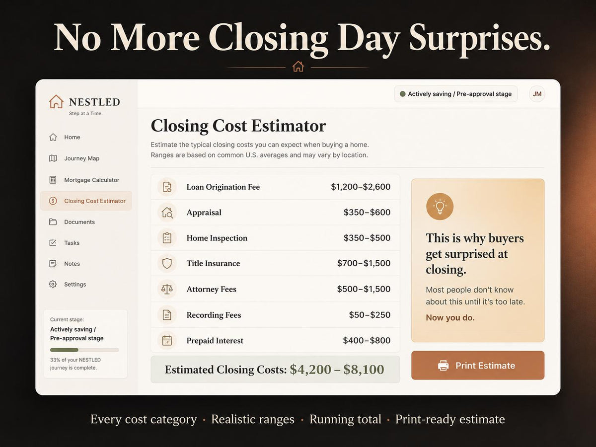 NESTLED home buying offline HTML mini app feature screen 7