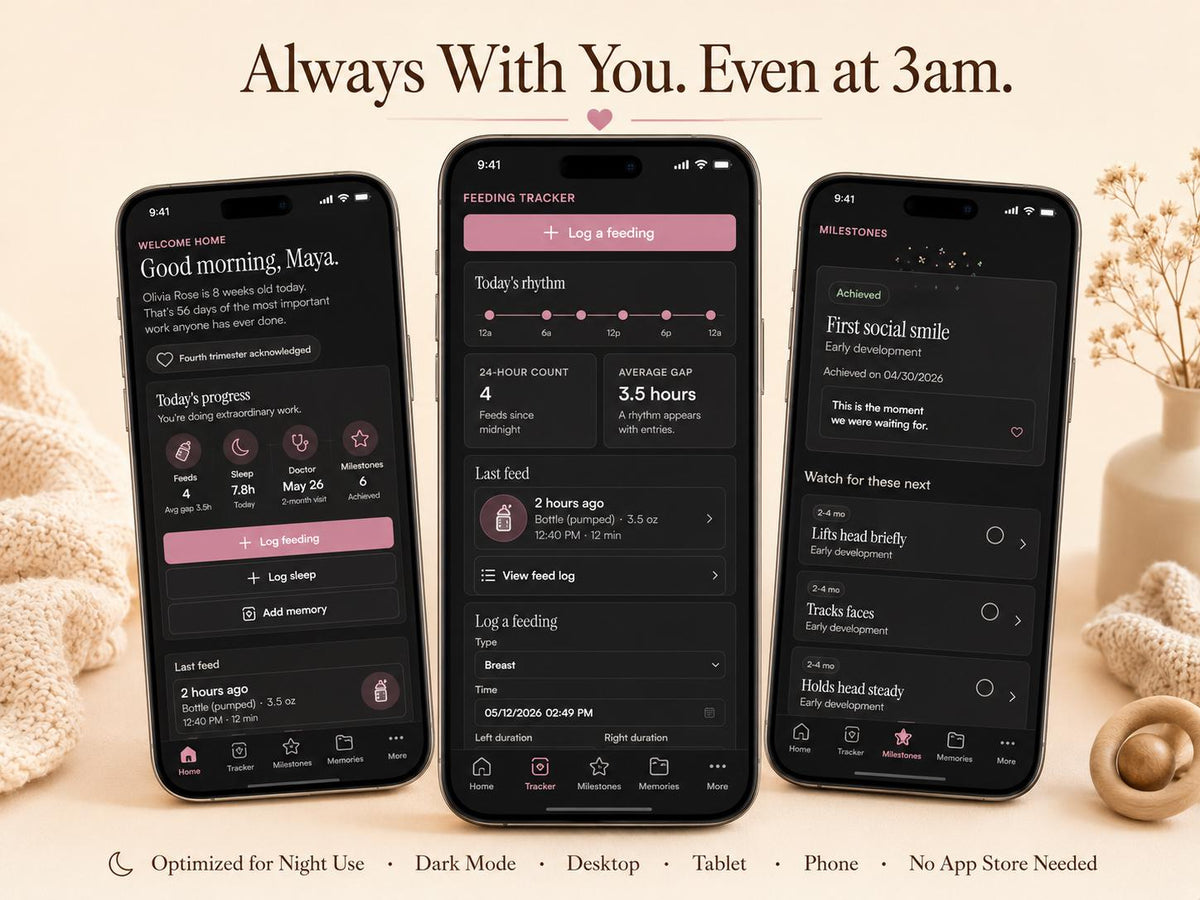 NURTURED new parent planning offline HTML mini app feature screen 9