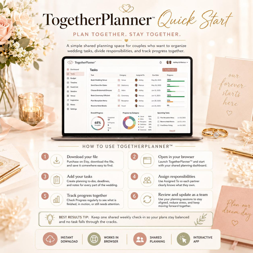 TogetherPlanner™ wedding partnership offline HTML mini app feature screen 5