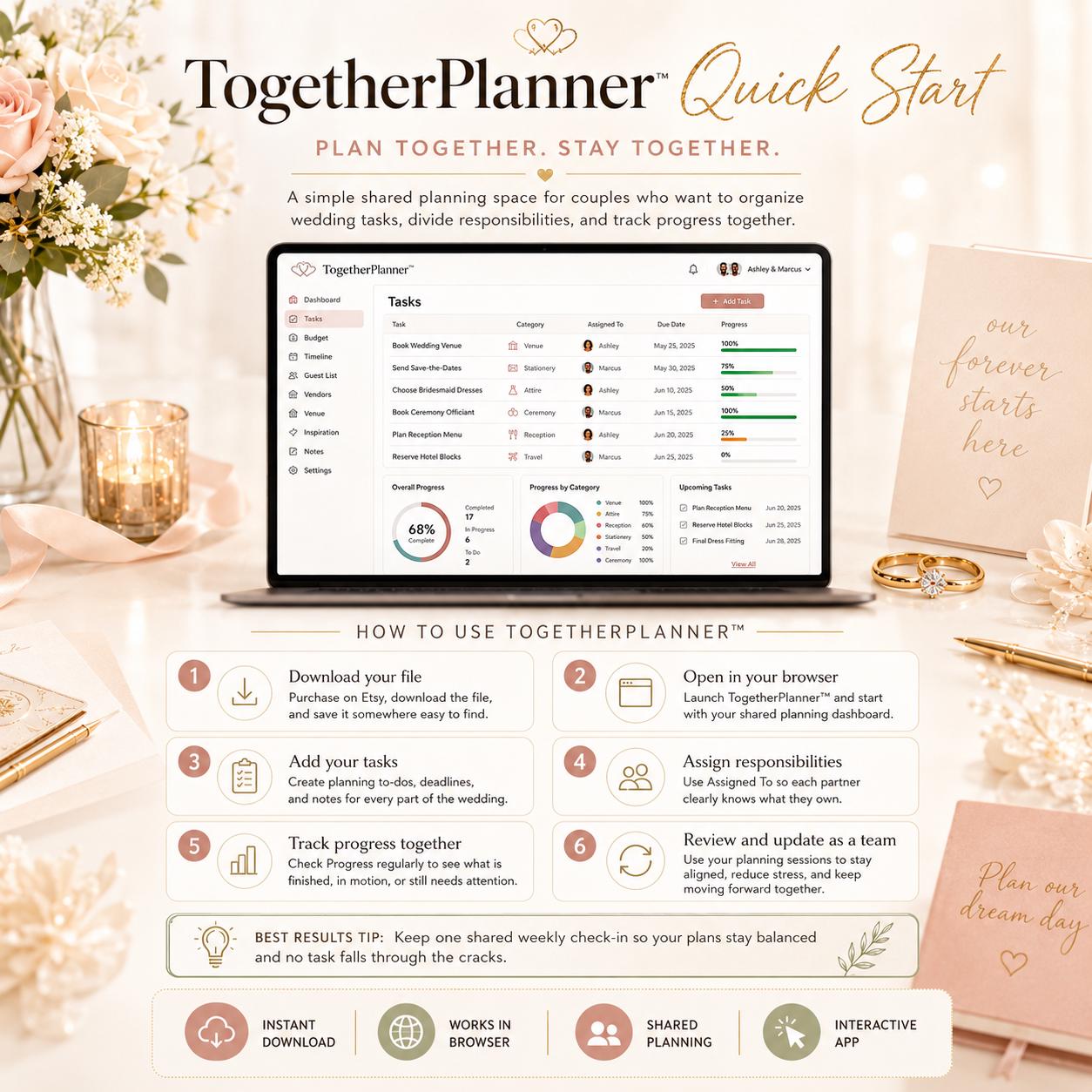TogetherPlanner™ wedding partnership offline HTML mini app feature screen 5