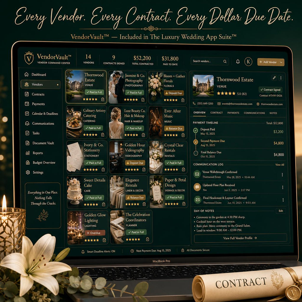 Luxury Wedding App Suite™ offline html mini app bundle offline HTML mini app feature screen 7