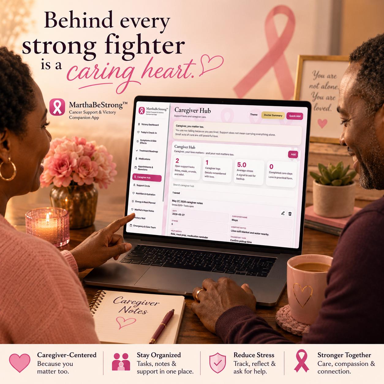 MarthaBeStrong cancer support offline HTML mini app feature screen 8