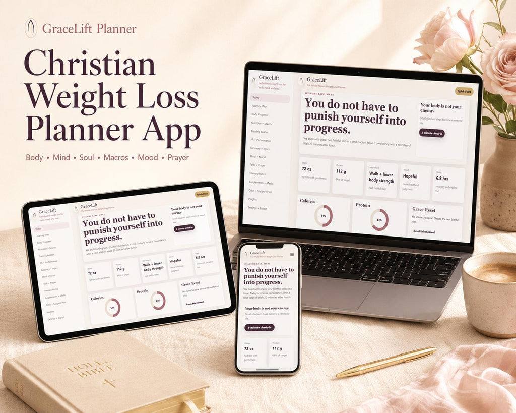 GraceLift faith-based wellness offline HTML mini app dashboard