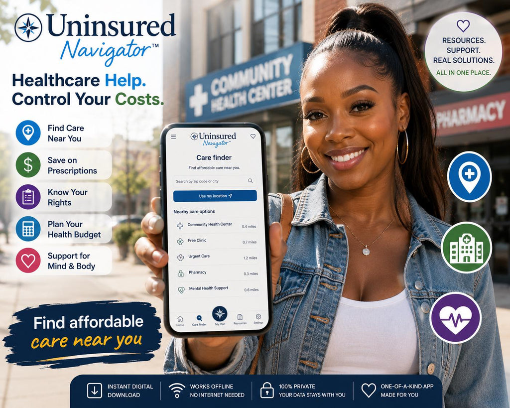 Uninsured Navigator™ healthcare navigation offline HTML mini app feature screen 3