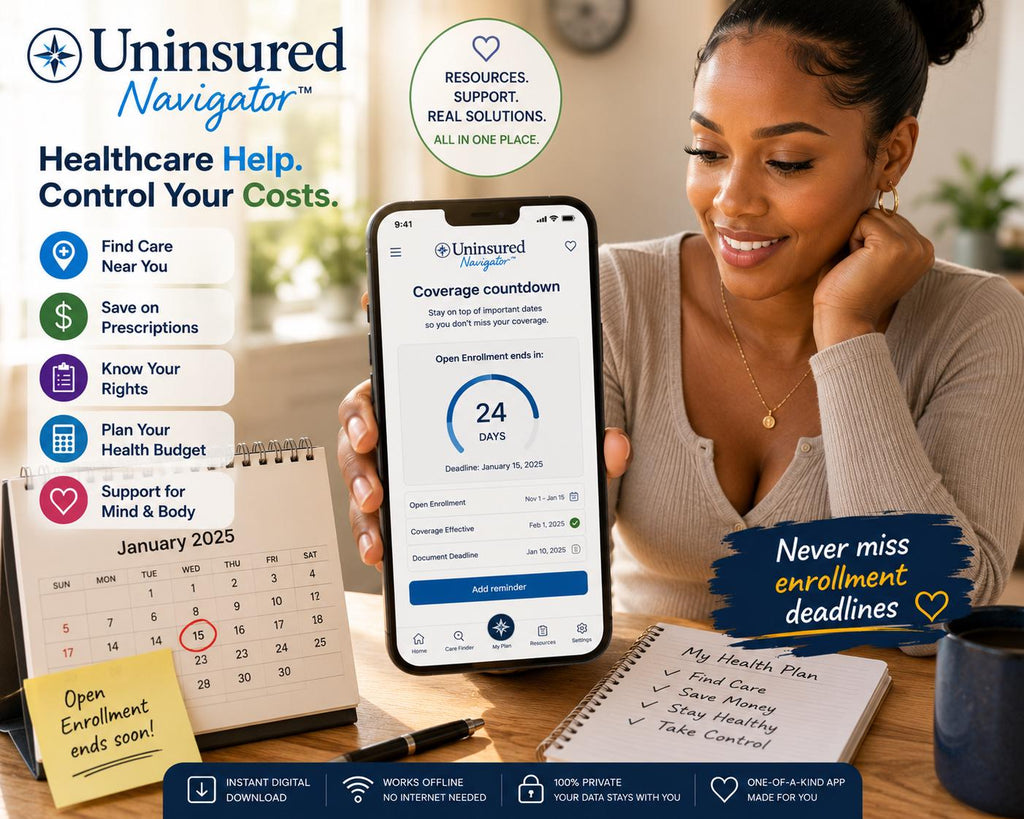 Uninsured Navigator™ healthcare navigation offline HTML mini app feature screen 5