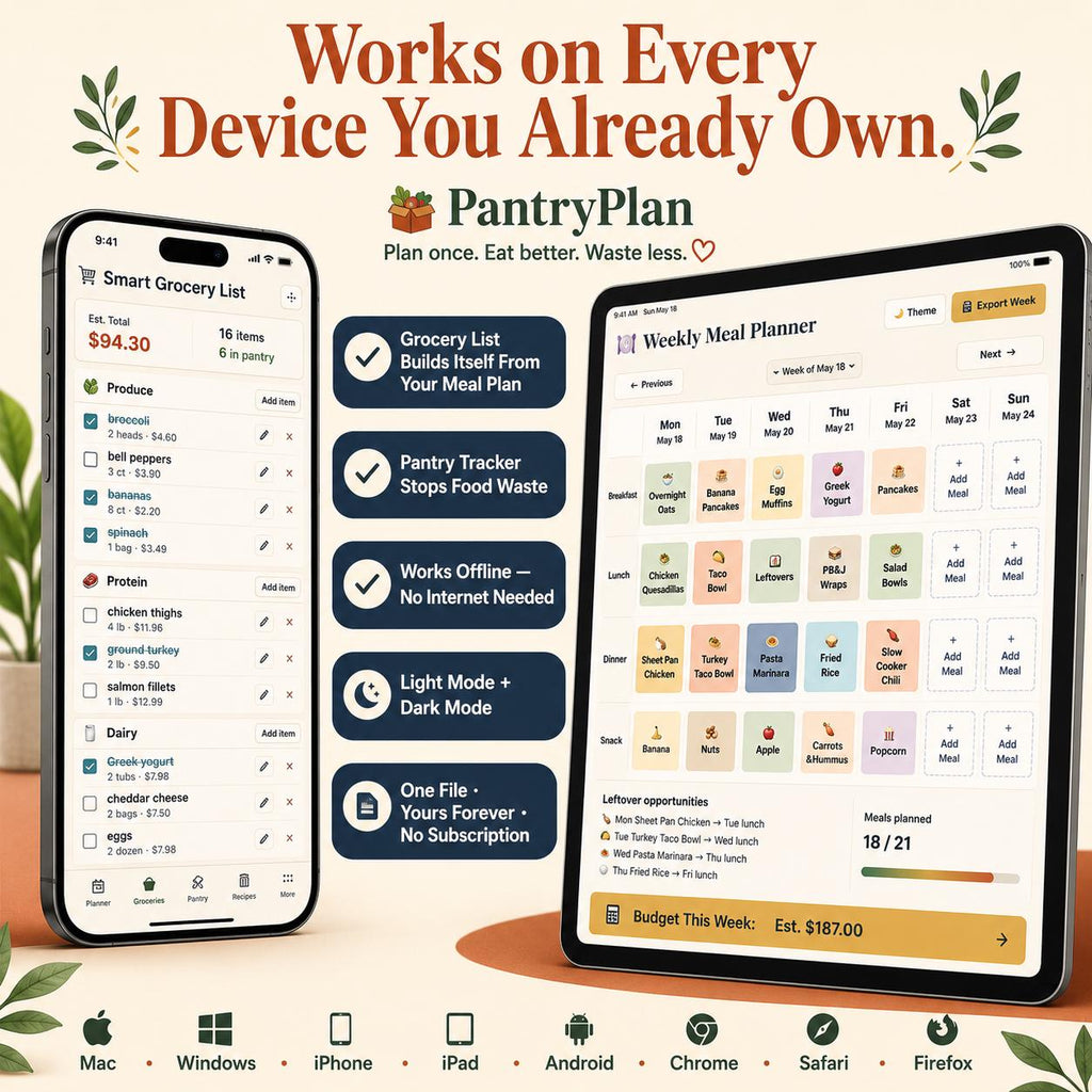 PantryPlan™ meal planning offline HTML mini app feature screen 9