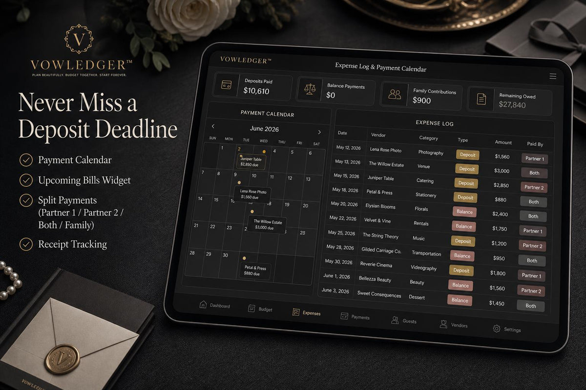 VowLedger™ wedding budgeting offline HTML mini app feature screen 4