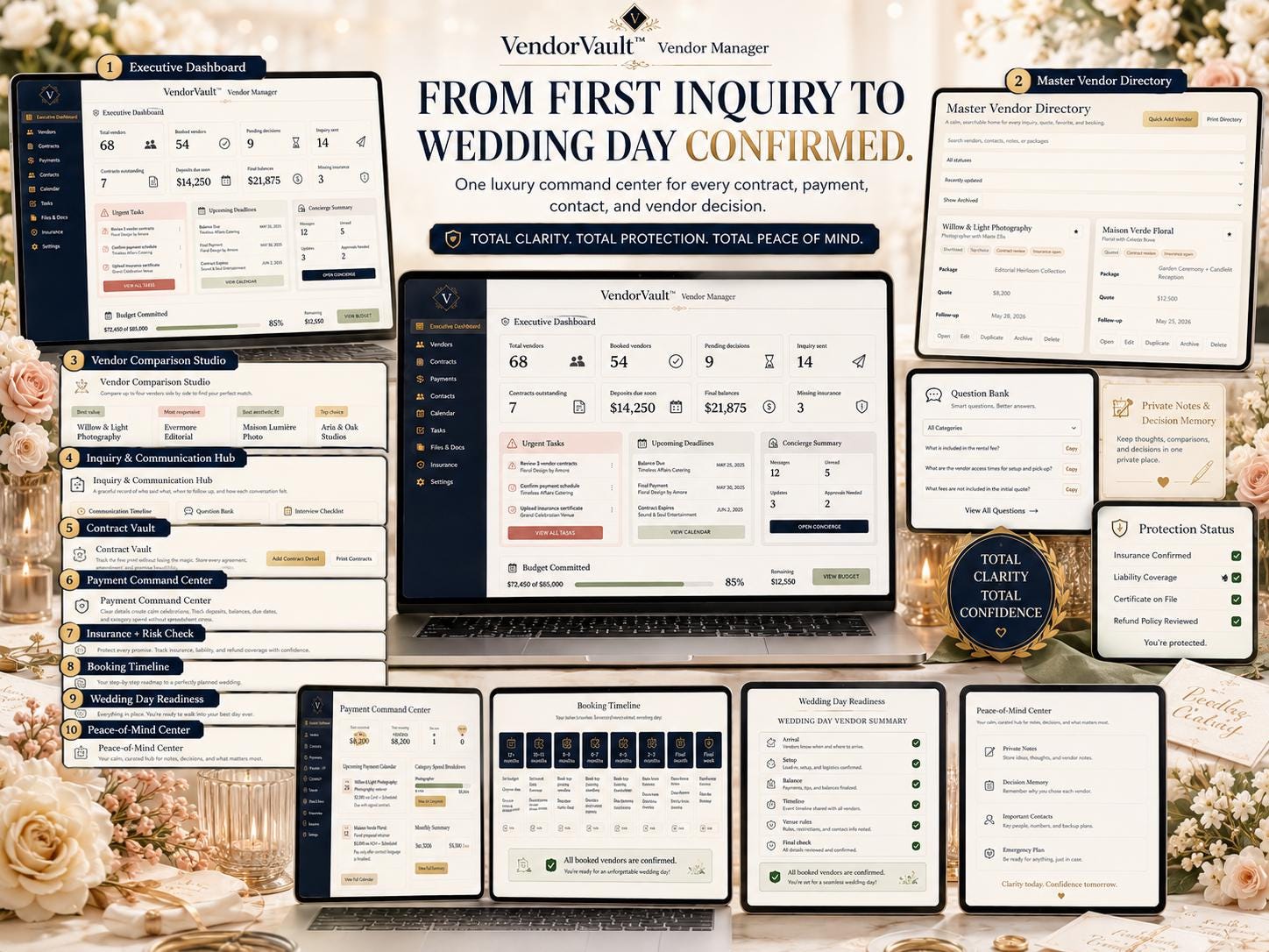VendorVault wedding vendor management offline HTML mini app feature screen 10