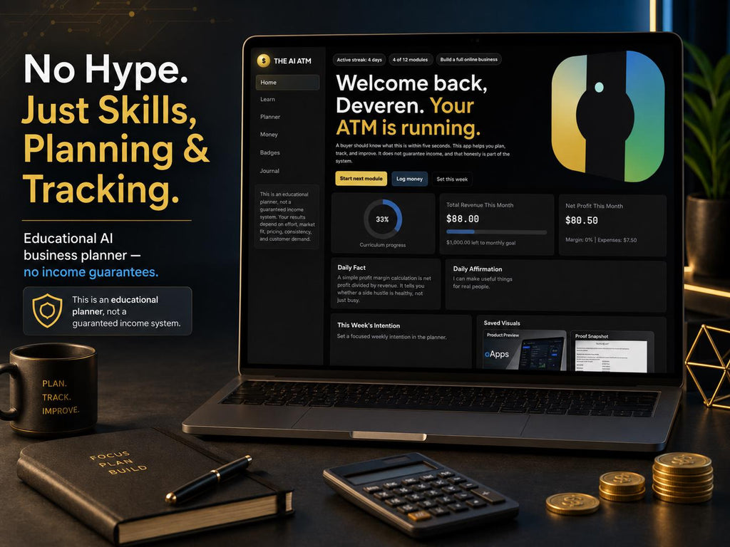 The AI ATM ai side hustles offline HTML mini app feature screen 10