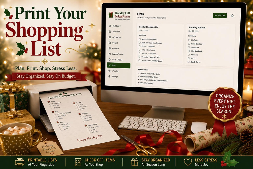 Holiday Gift Budget Planner gift budgeting offline HTML mini app feature screen 5