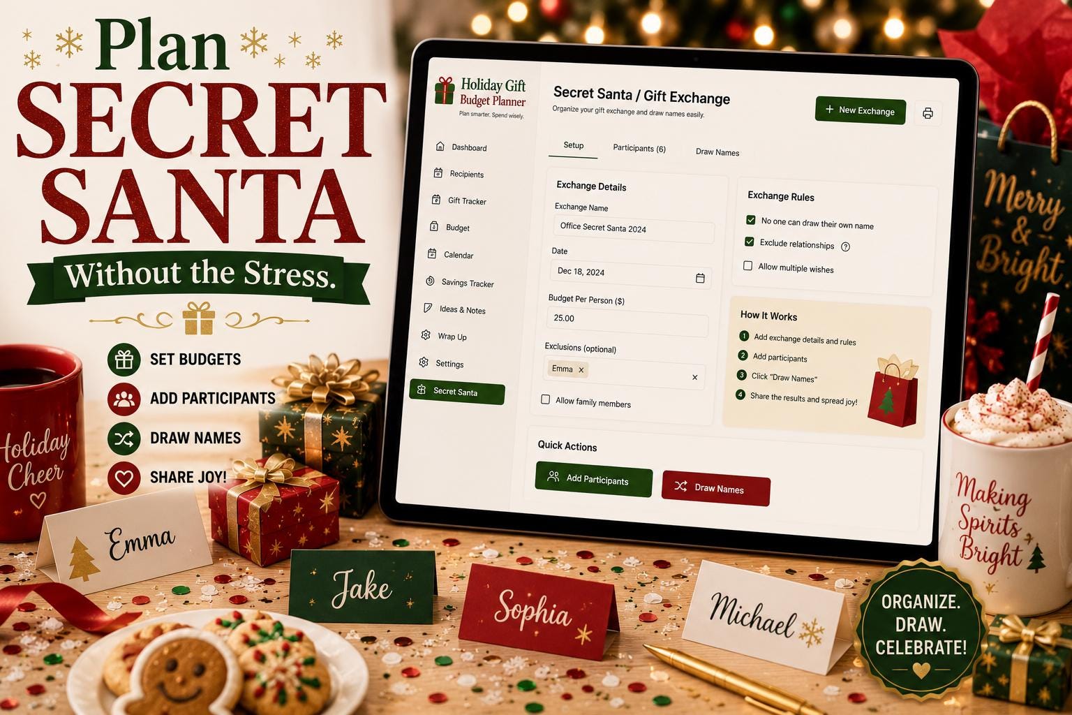 Holiday Gift Budget Planner gift budgeting offline HTML mini app feature screen 6
