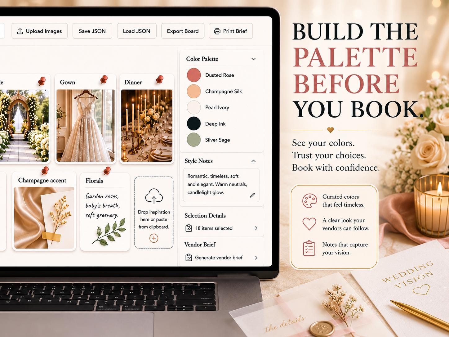 DreamBoard™ wedding vision board offline HTML mini app feature screen 5