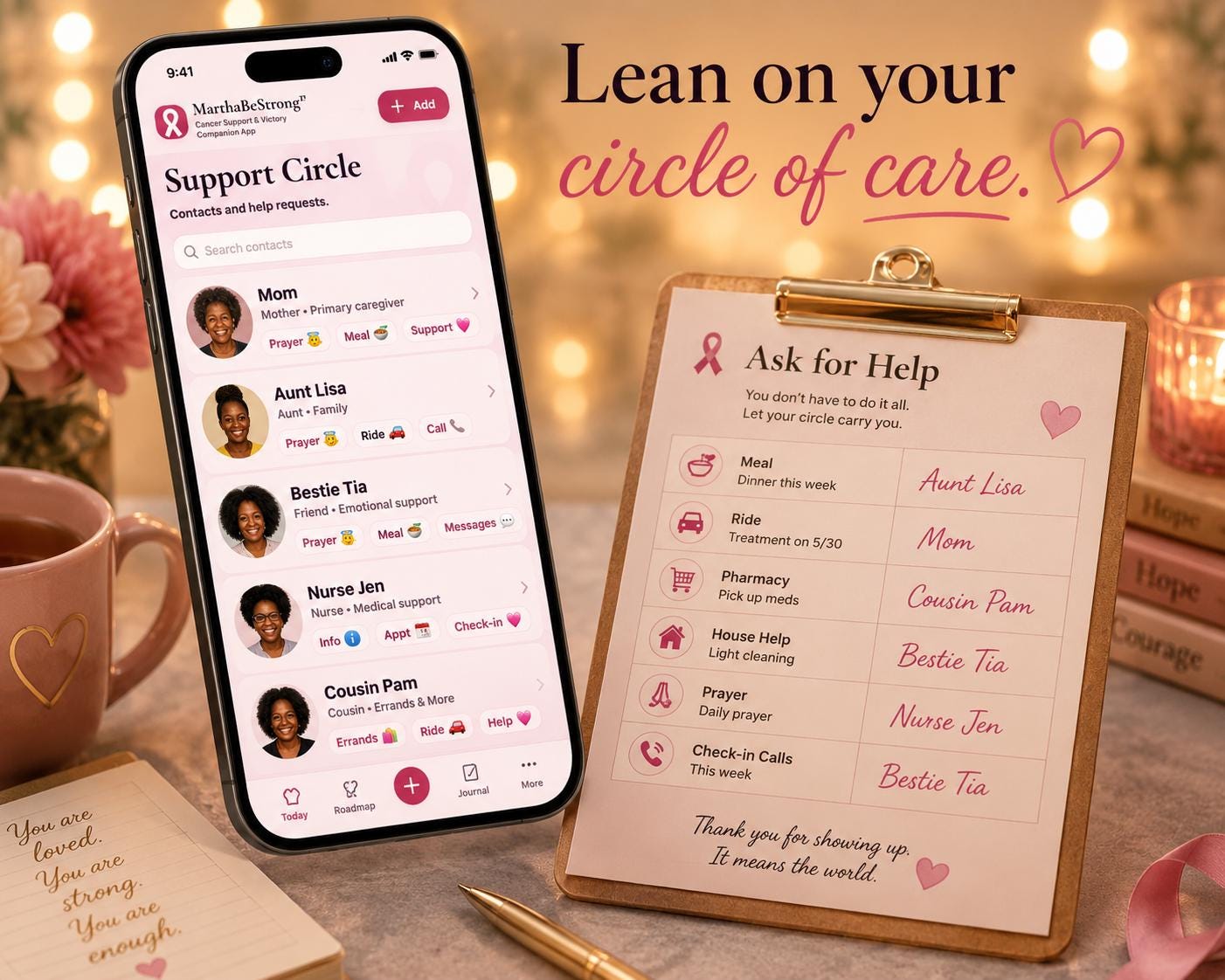MarthaBeStrong cancer support offline HTML mini app feature screen 9