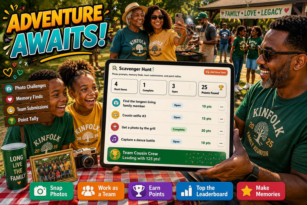 The Kinfolk Games™ family reunion planning offline HTML mini app feature screen 6