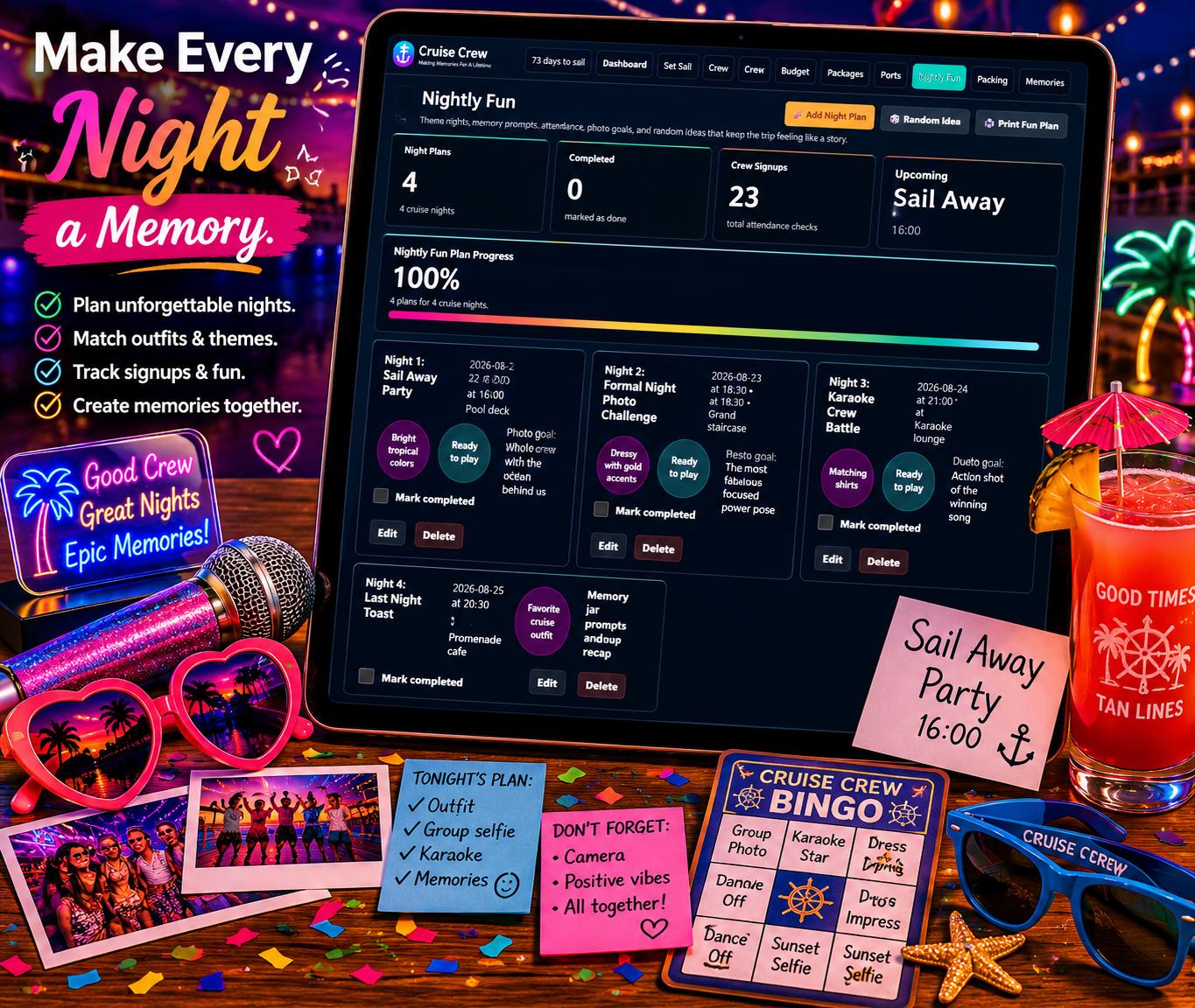 Cruisin’ Together cruise planning offline HTML mini app feature screen 8