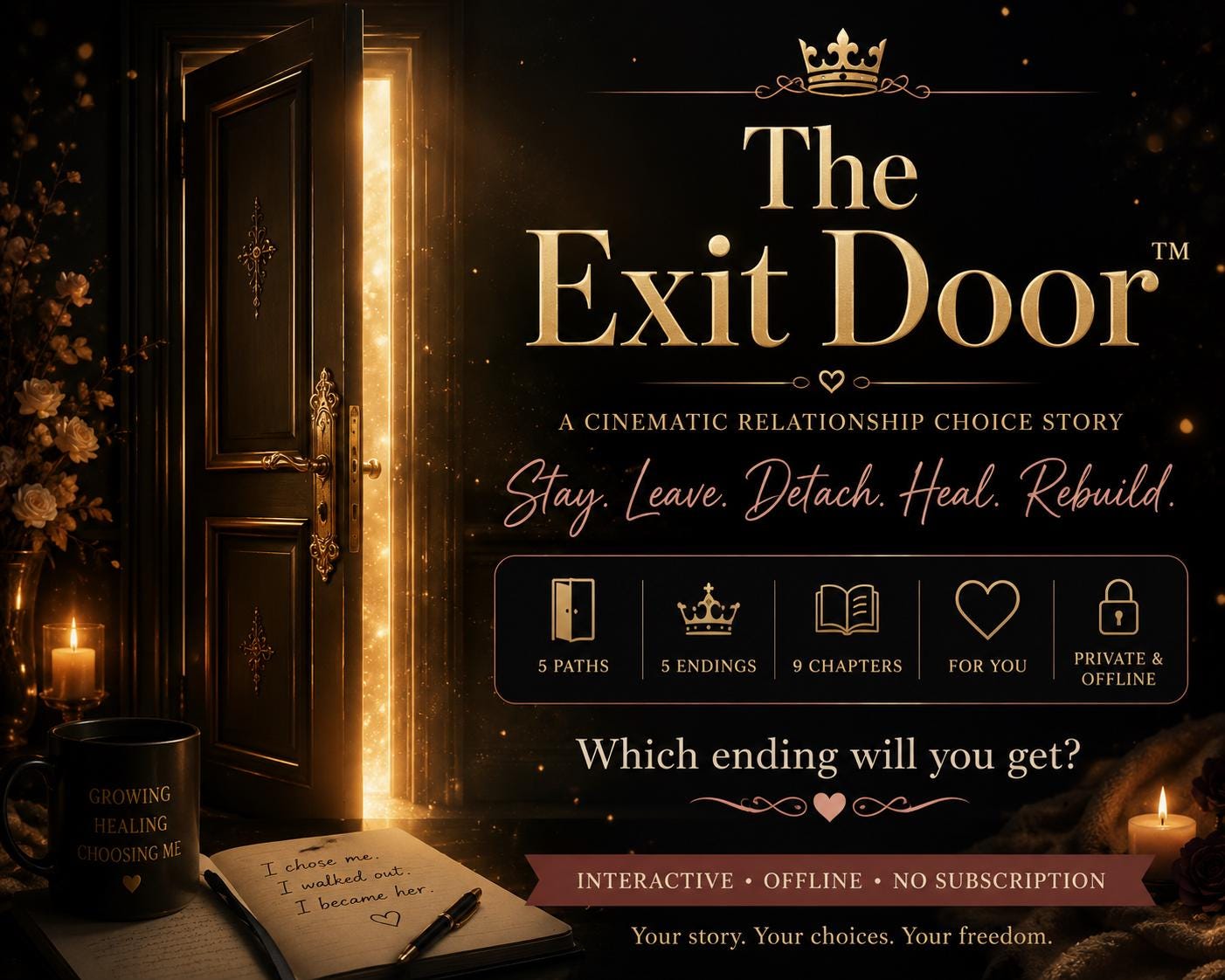 The Exit Door™ breakup recovery offline HTML mini app dashboard