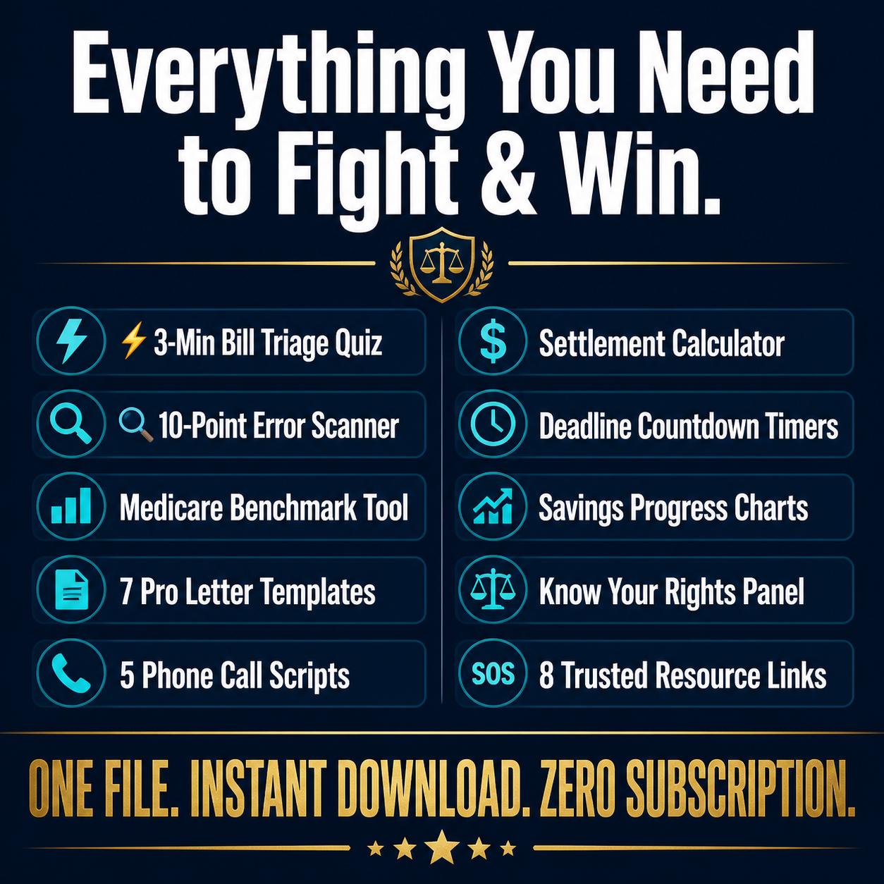 MedBill Fighter™ medical bill management offline HTML mini app feature screen 10