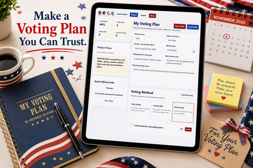 Ballot Buddy civic planning offline HTML mini app feature screen 2
