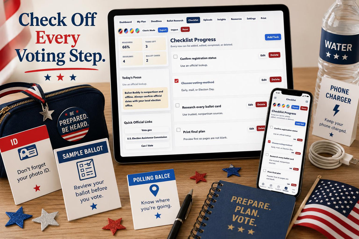 Ballot Buddy civic planning offline HTML mini app feature screen 5