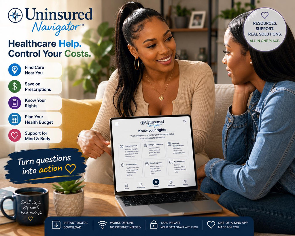 Uninsured Navigator™ healthcare navigation offline HTML mini app feature screen 6