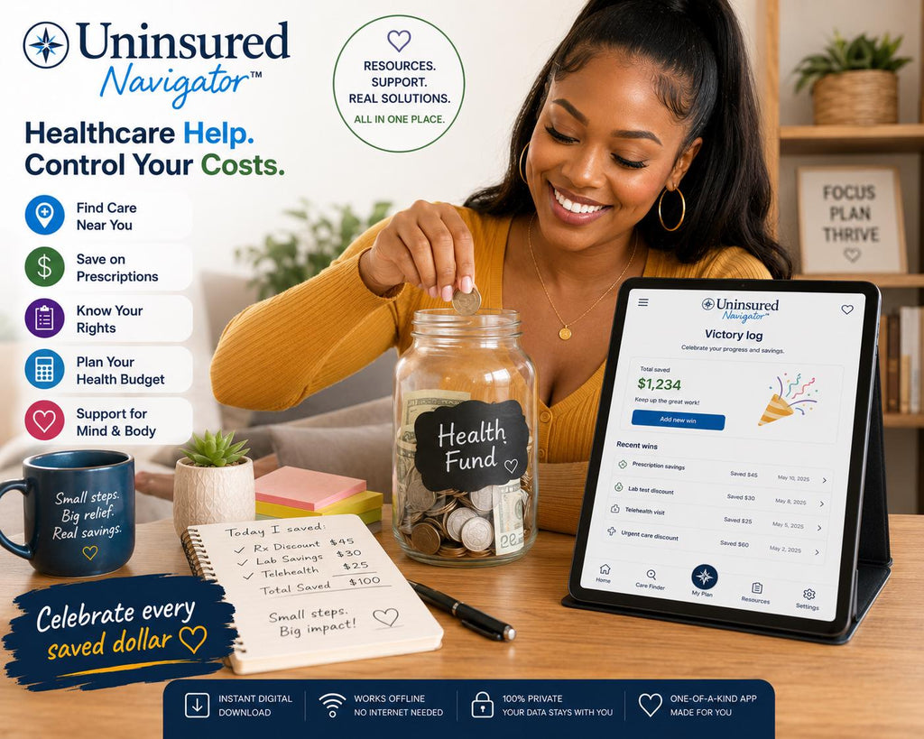 Uninsured Navigator™ healthcare navigation offline HTML mini app feature screen 8