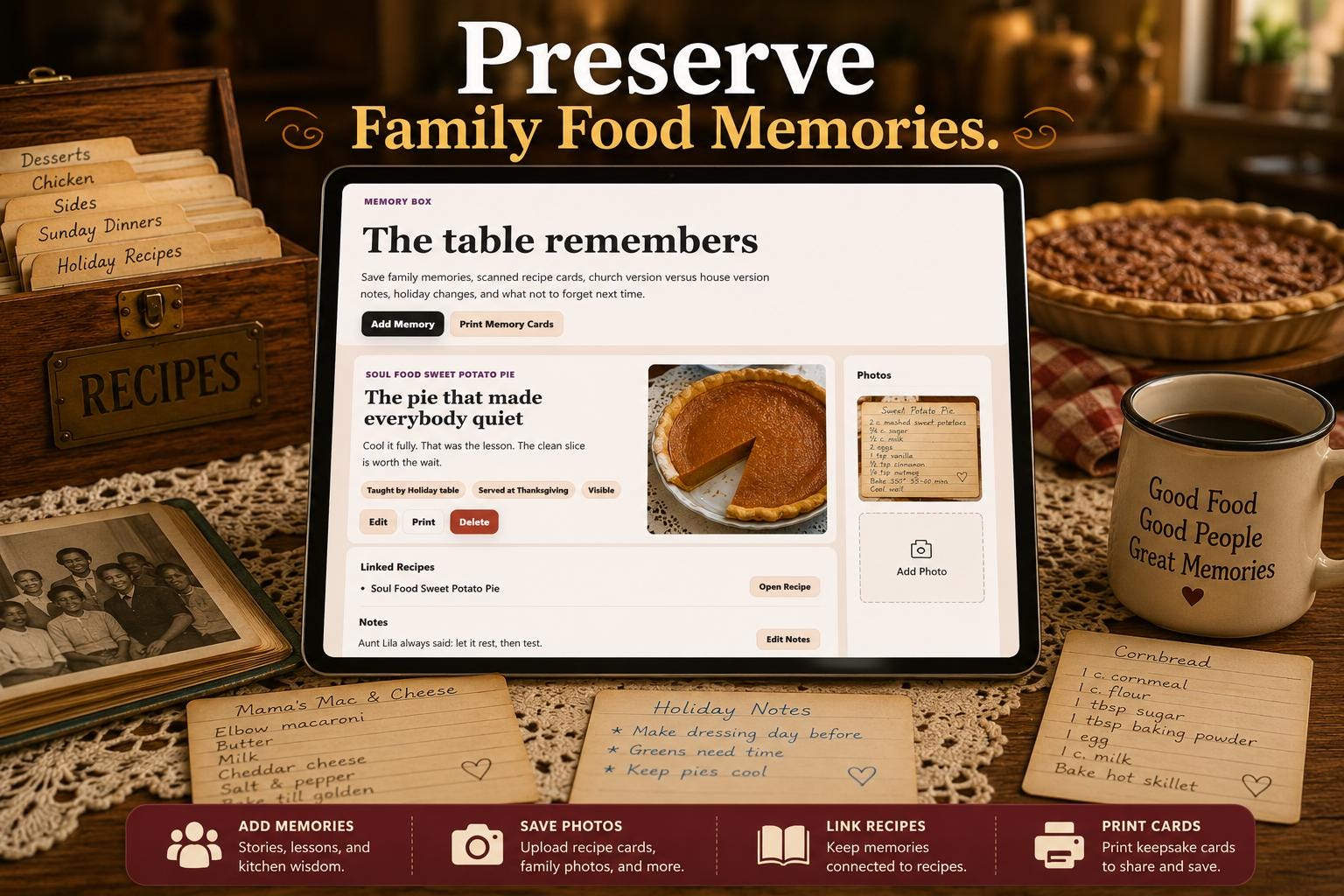 Good God That’s Soul Food recipe & meal planning offline HTML mini app feature screen 9