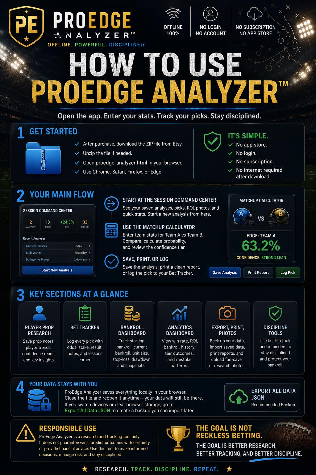 ProEdge Analyzer sports analytics offline HTML mini app feature screen 9