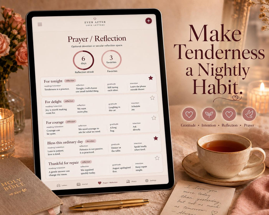 Ever After Love Letters love letters & keepsakes offline HTML mini app feature screen 6