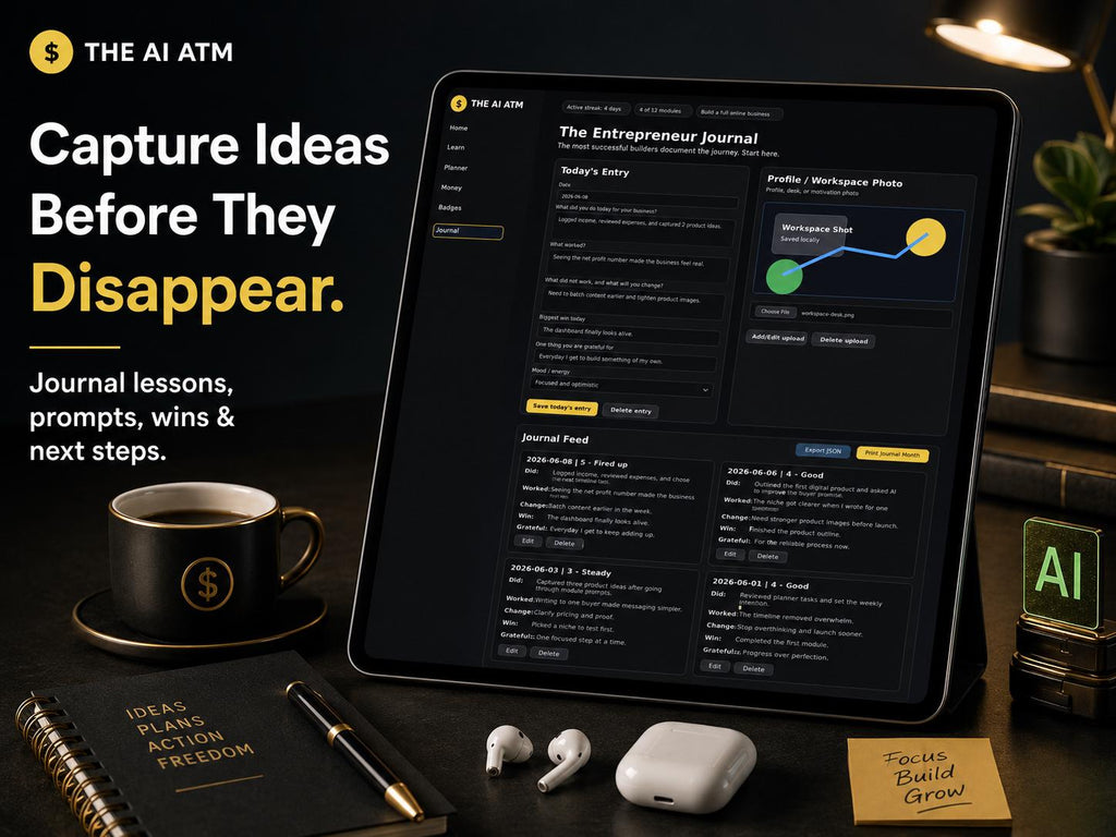 The AI ATM ai side hustles offline HTML mini app feature screen 7