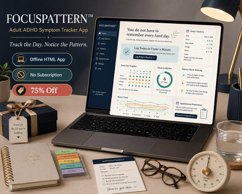 Adult ADHD Symptom Tracker adhd tracking offline HTML mini app dashboard