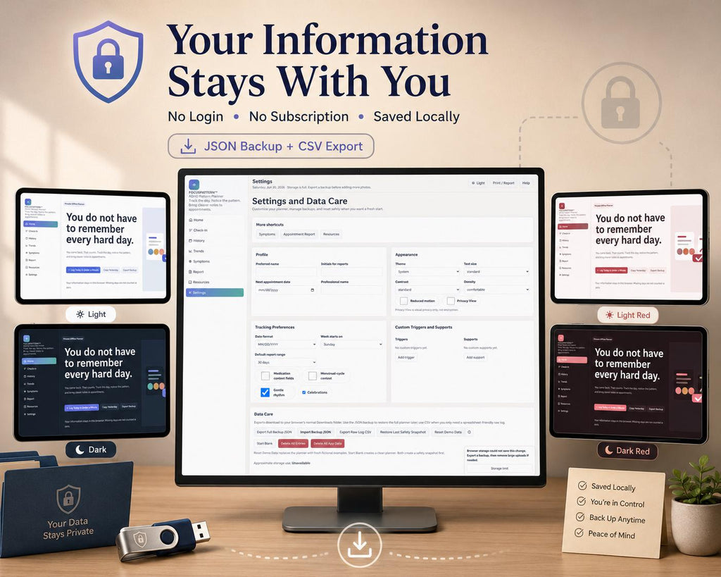 Adult ADHD Symptom Tracker adhd tracking offline HTML mini app feature screen 10