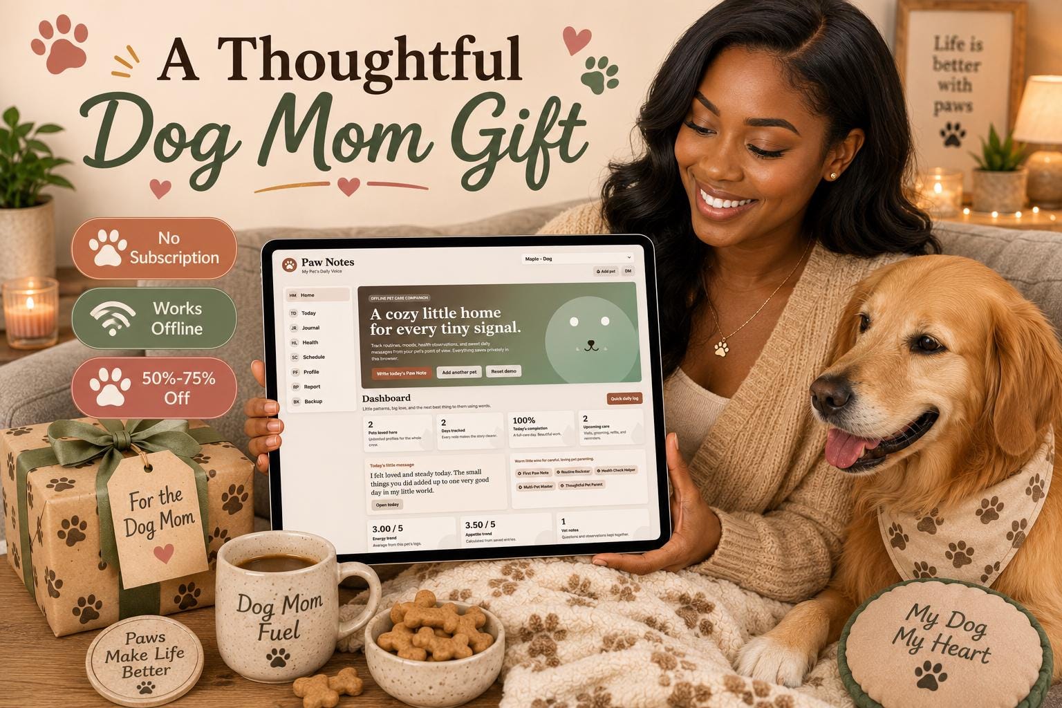 Pet Care Journal pet care offline HTML mini app feature screen 3