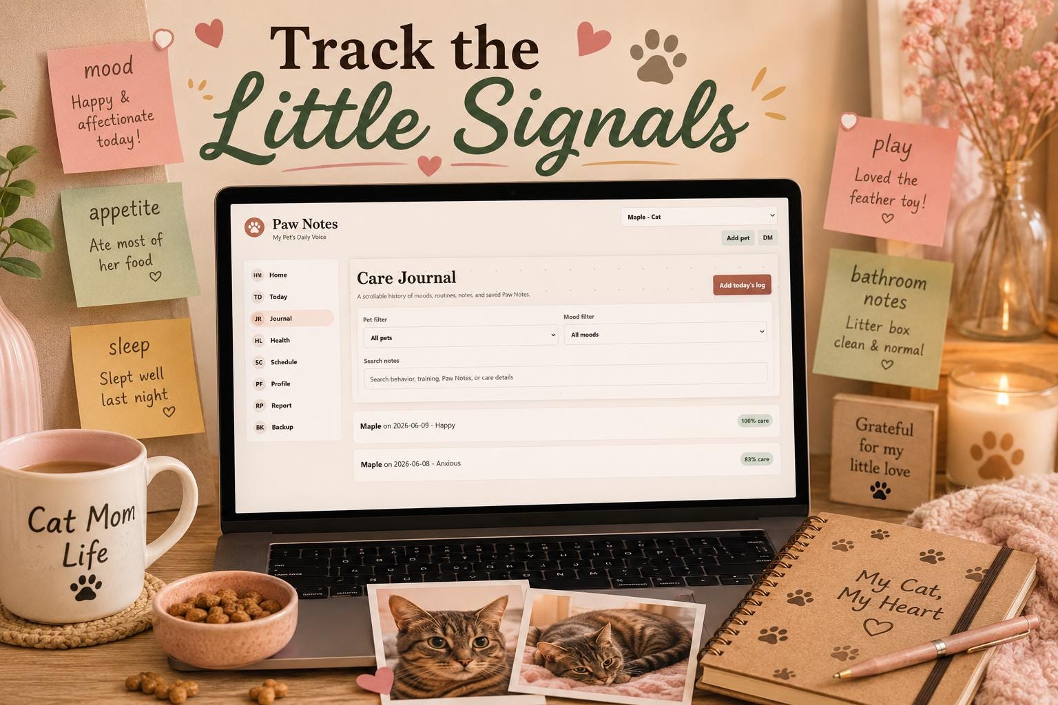 Pet Care Journal pet care offline HTML mini app feature screen 5