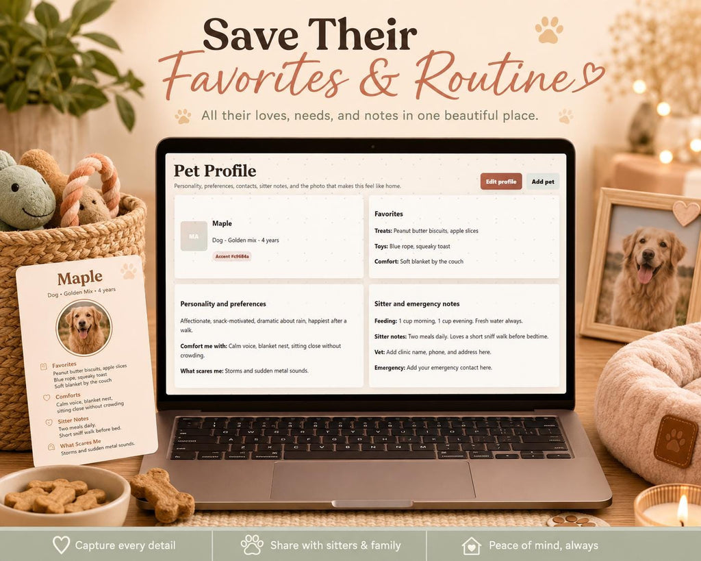 Pet Care Journal pet care offline HTML mini app feature screen 8