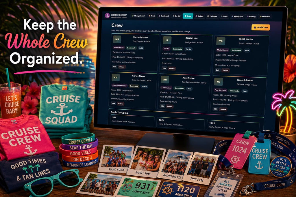 Cruisin’ Together cruise planning offline HTML mini app feature screen 3