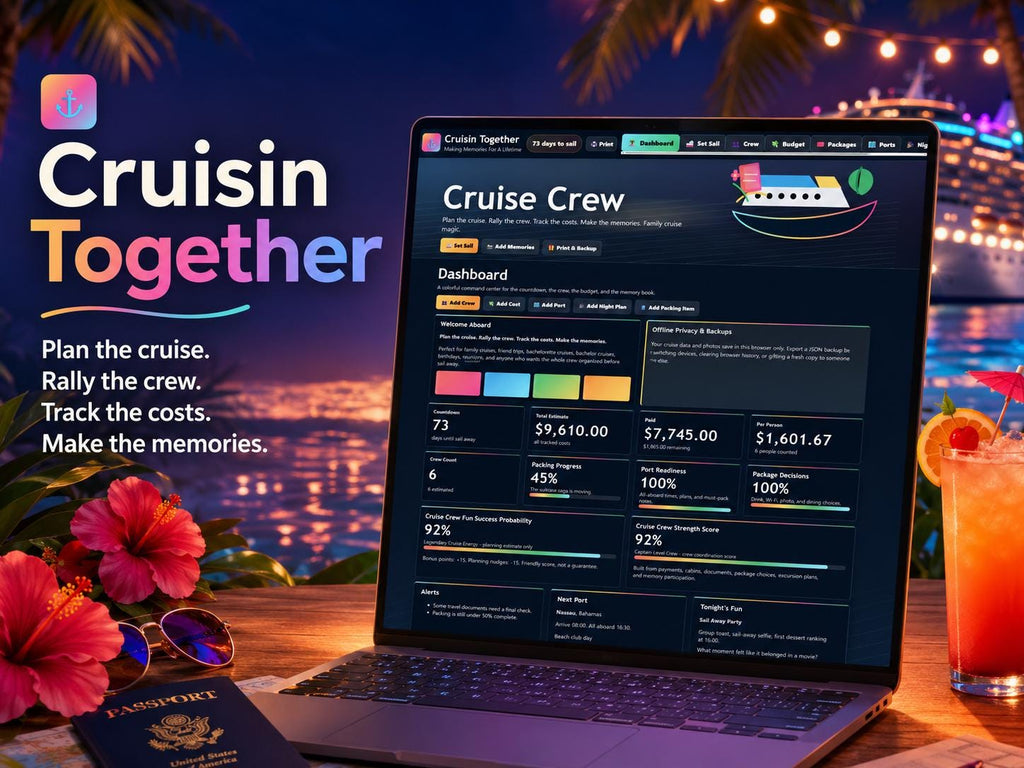 Cruisin’ Together cruise planning offline HTML mini app dashboard