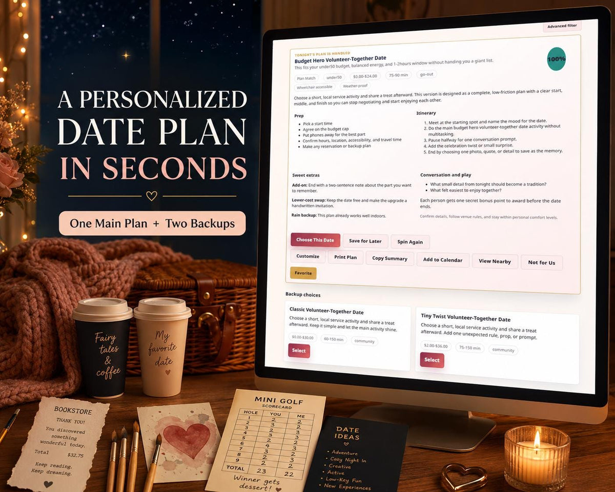 Date Night Roulette date planning offline HTML mini app feature screen 3